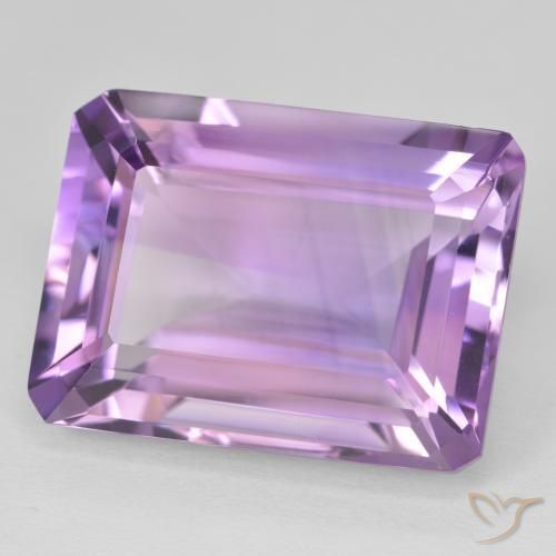 22.05カラットの天然Medium Light Purplish-Violetアメジスト、八角形 / エメラルドカット、VVS