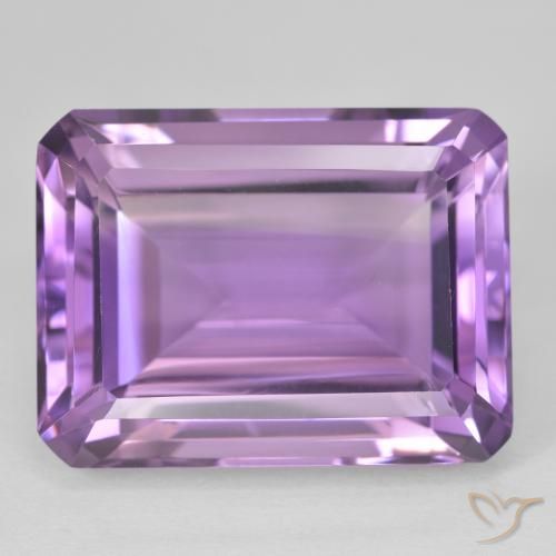 25.46カラットの天然Medium Light Purplish-Violetアメジスト、八角形 / エメラルドカット、VVS