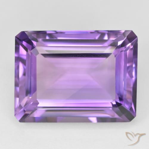 22.70ct 天然 ミディアムバイオレット アメジスト, エメラルドカット, VVS-VS