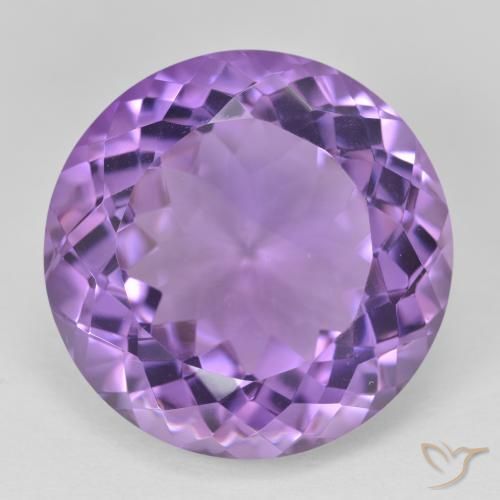 25.64ct 天然 ピンクがかったバイオレット アメジスト, ラウンド, VVS-VS