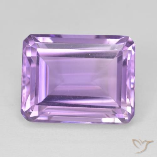 19.93ct 天然 ミディアムバイオレット アメジスト, エメラルドカット, VVS-VS