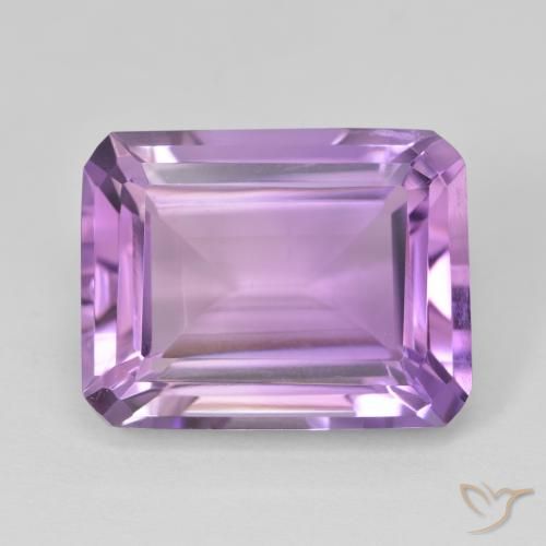 16.33ct 天然 ピンクがかったバイオレット アメジスト, エメラルドカット, VS
