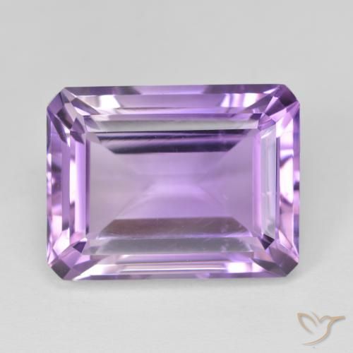 17.93ct 天然 ミディアムバイオレット アメジスト, エメラルドカット, VS