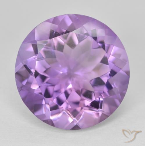 12.86ct 天然 ミディアムピンクバイオレット アメジスト, ラウンド, VVS