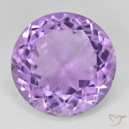 25.83ct 天然 ミディアムバイオレット アメジスト, ラウンド, VVS