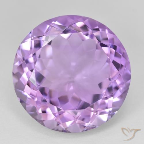 25.66ct 天然 ミディアムバイオレット アメジスト, ラウンド, VVS