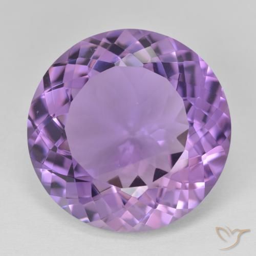 22.99ct 天然 ミディアムバイオレット アメジスト, ラウンド, VVS
