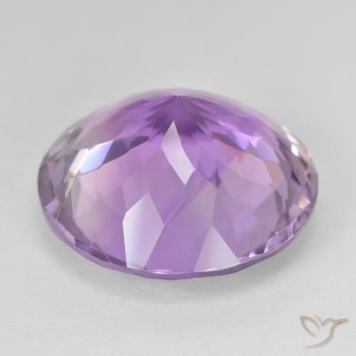 23.46カラットの天然Medium Light Purplish-Violetアメジスト、ラウンド、VVS