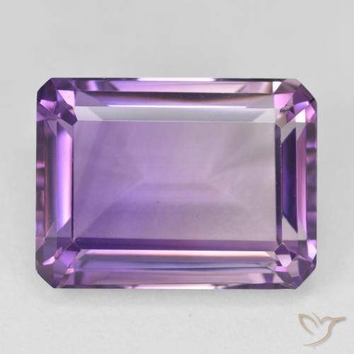 24.96ct 天然 ミディアムバイオレット アメジスト, エメラルドカット, VVS-VS