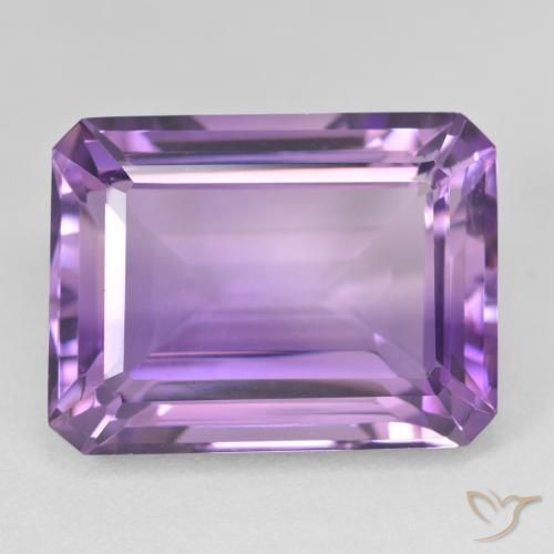 23.68ct 天然 パープルがかったバイオレット アメジスト, エメラルドカット, VVS