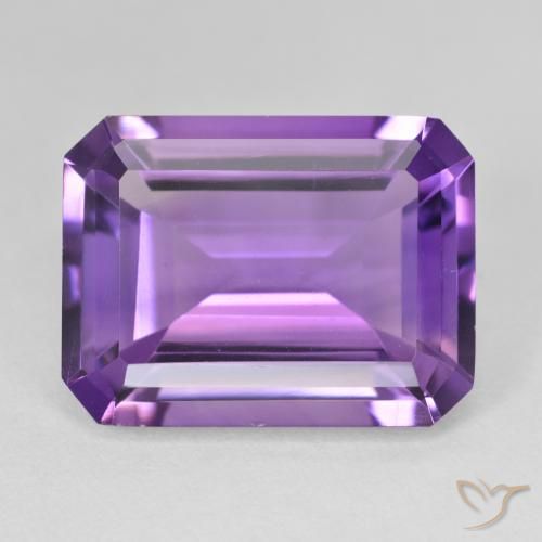 17.51ct 天然 鮮やかなバイオレット アメジスト, エメラルドカット, VVS-VS