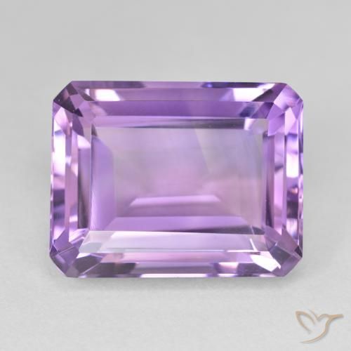 18.88ct 天然 濃いアイリスバイオレット アメジスト, エメラルドカット, VVS-VS