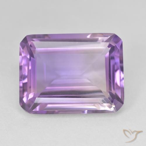 16.89ct 天然 ミディアムバイオレット アメジスト, エメラルドカット, VVS-VS