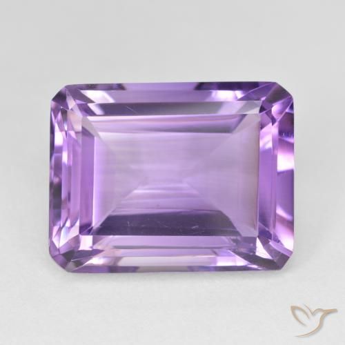 17.75ct 天然 ミディアムバイオレット アメジスト, エメラルドカット, VVS-VS