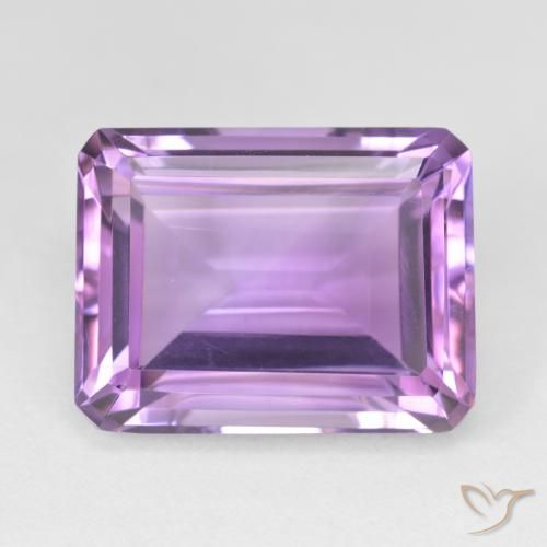 19.33ct 天然 ミディアムピンクバイオレット アメジスト, エメラルドカット, VVS-VS
