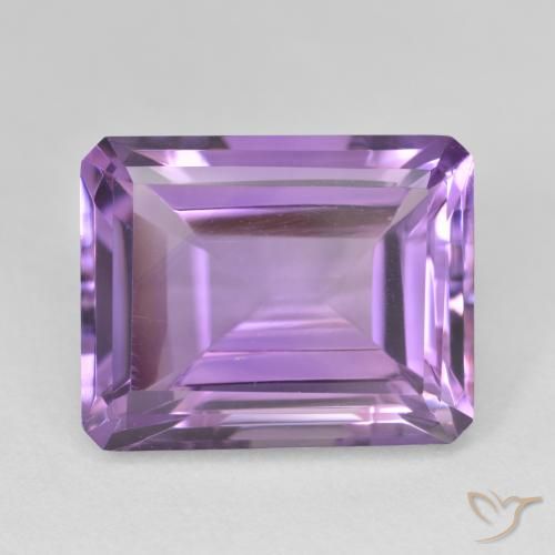 17.40ct 天然 鮮やかなバイオレット アメジスト, エメラルドカット, VVS