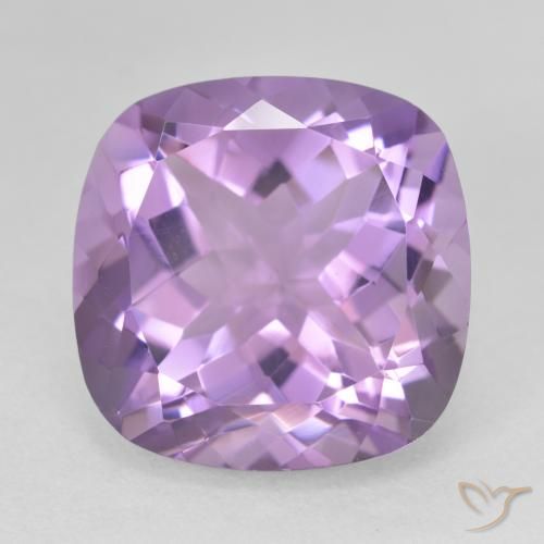 12.45ct 天然 ミディアムバイオレット アメジスト, クッション, VVS