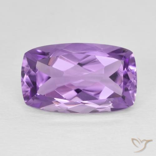 6.50ct 天然 ミディアムバイオレット アメジスト, クッション, VS