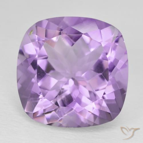 12.55ct 天然 ミディアムバイオレット アメジスト, クッション, VS