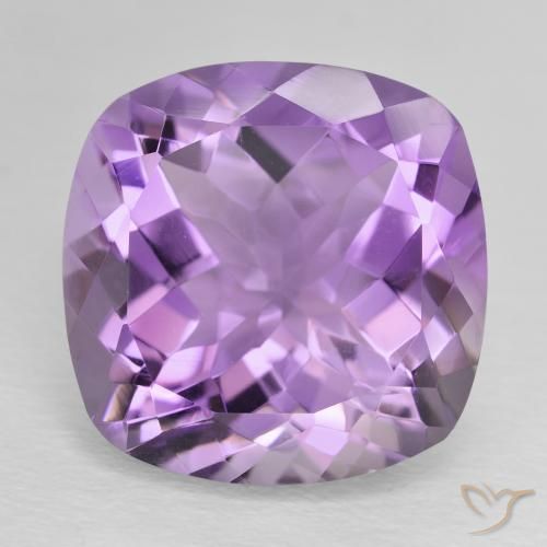 12.69ct 天然 ミディアムピンクバイオレット アメジスト, クッション, VVS