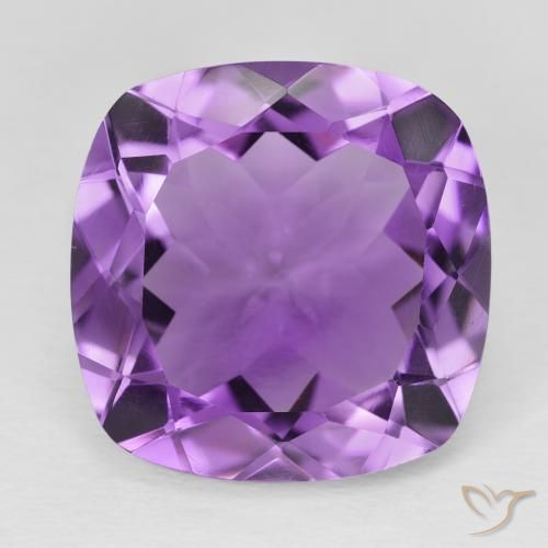 18.61ct 天然 濃いパープルがかったバイオレット アメジスト, クッション, VVS-VS