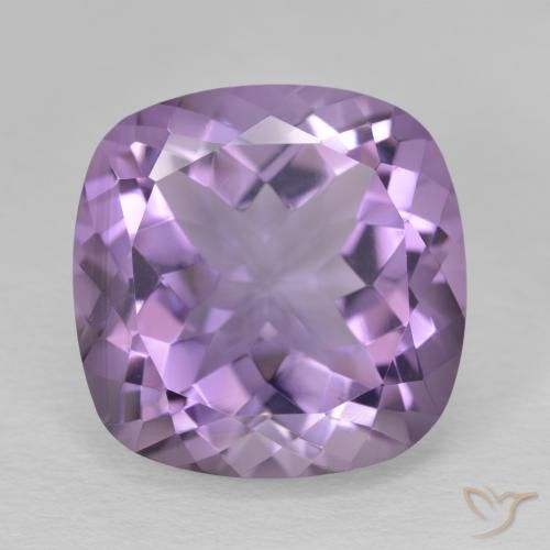 12.37ct 天然 ミディアムバイオレット アメジスト, クッション, VVS