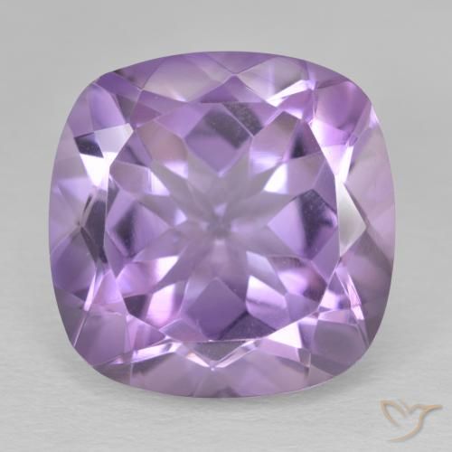 15.12ct 天然 ミディアムバイオレット アメジスト, クッション, VVS