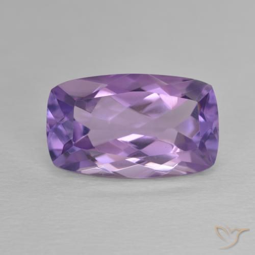 6.12ct 天然 ミディアムバイオレット アメジスト, クッション, VVS