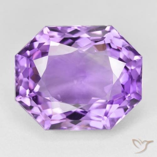 26.45ct 天然 ミディアムバイオレット アメジスト, エメラルドカット, VS