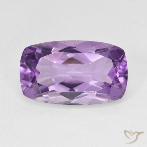 5.85ct 天然 薄いミディアムバイオレット アメジスト, クッション, VVS