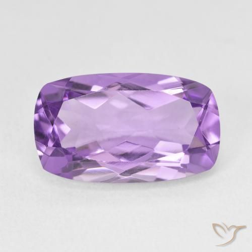 5.68ct 天然 ミディアムバイオレット アメジスト, クッション, VVS
