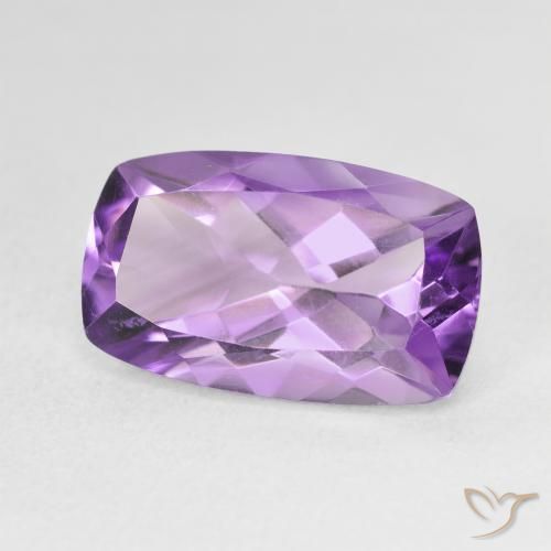 5.98カラットの天然Medium Light Purplish-Violetアメジスト、クッション、VVS
