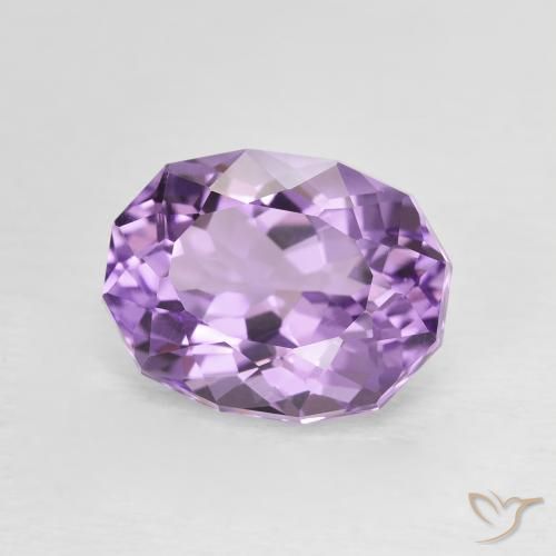 3.04カラットの天然Medium Light Purplish-Violetアメジスト、楕円形、VVS