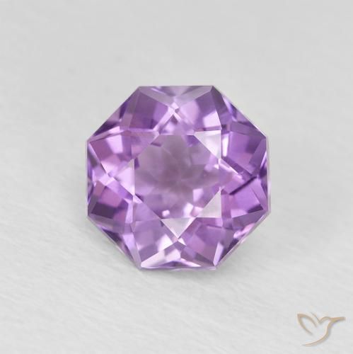 1.29ct 天然 Medium Light Purplish-Violet アメジスト, エメラルドカット, VVS