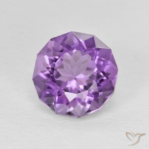 2.55ct 天然 Medium Dark-Violet アメジスト, ラウンド, VVS