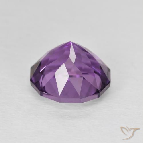 2.55カラットの天然Medium Dark-Violetアメジスト、ラウンド、VVS