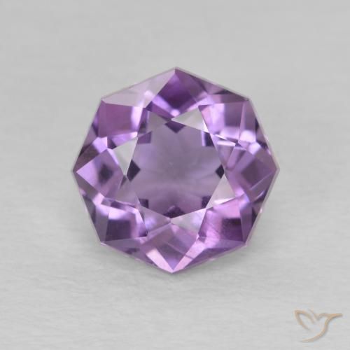 1.55ct 天然 ミディアムバイオレット アメジスト, エメラルドカット, VS-SI