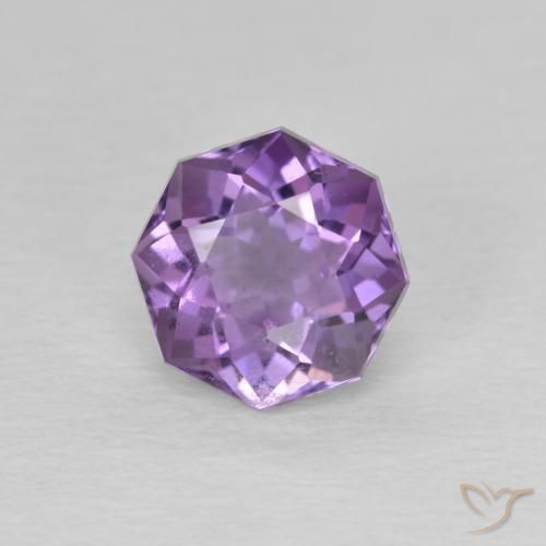 1.57ct 天然 ピンクがかったアイリスバイオレット アメジスト, エメラルドカット, VS-SI