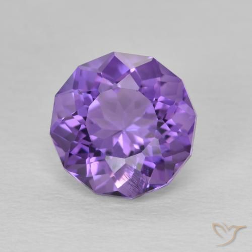 2.29ct 天然 ミディアムバイオレット アメジスト, ラウンド, VS-SI