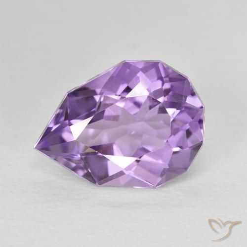 4.68ct 天然 ミディアムバイオレットピンク アメジスト, 洋梨の形, 半透明