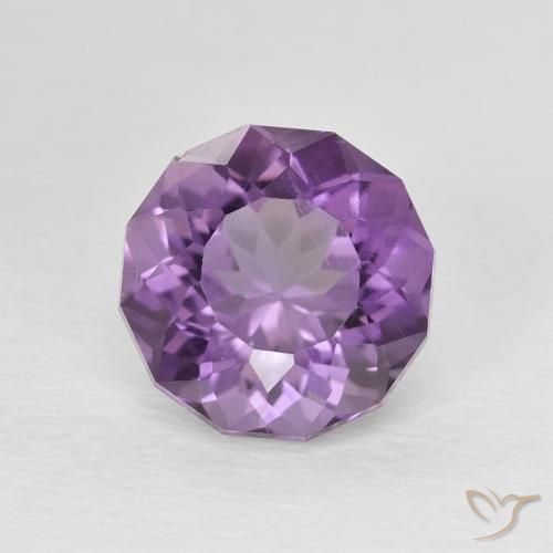 2.78ct 天然 Medium Light Purplish-Violet アメジスト, ラウンド, VS