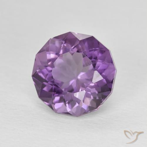 2.78カラットの天然Medium Light Purplish-Violetアメジスト、ラウンド、VS
