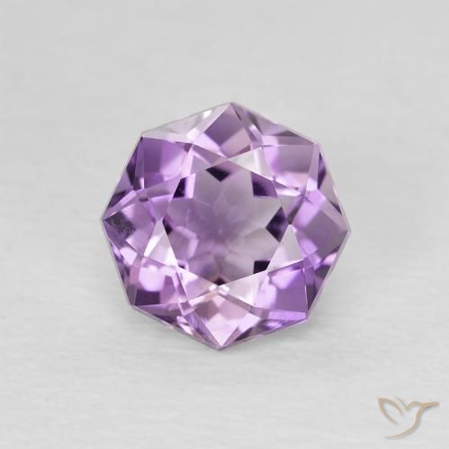 1.29ct 天然 パープルがかったバイオレット アメジスト, エメラルドカット, VS