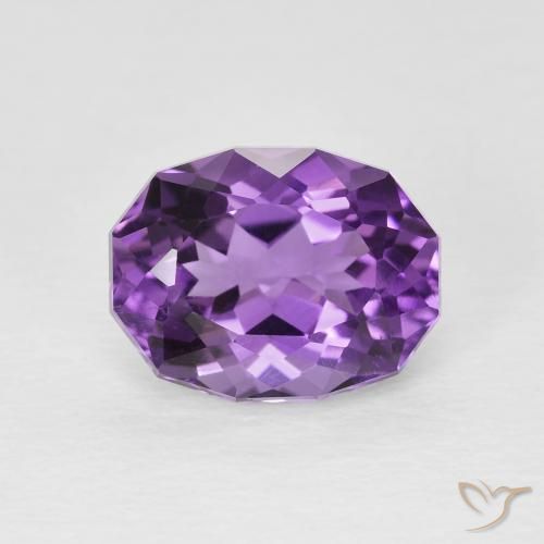 2.96ct 天然 ミディアムバイオレット アメジスト, 楕円形, VS