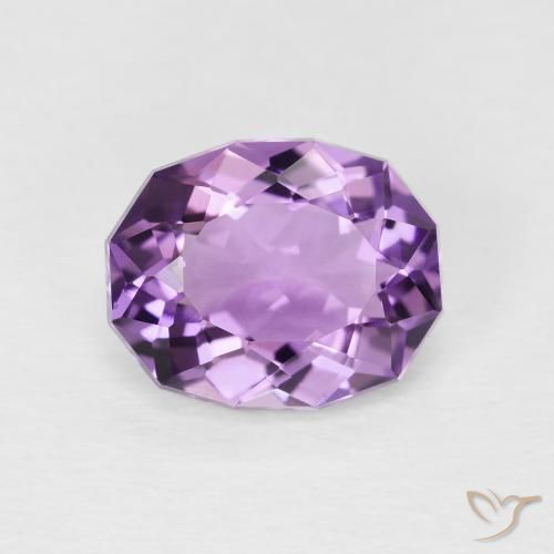 2.50ct 天然 薄いミディアムバイオレット アメジスト, 楕円形, VS
