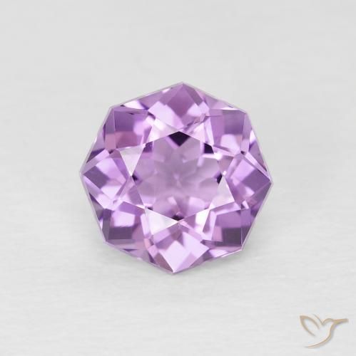 1.47ct 天然 ミディアムピンクバイオレット アメジスト, エメラルドカット, VS