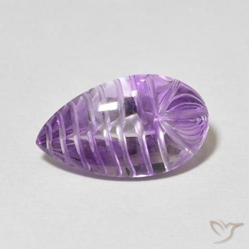 6.22ct 天然 Medium Light Purplish-Violet アメジスト, 洋梨の形, 透明
