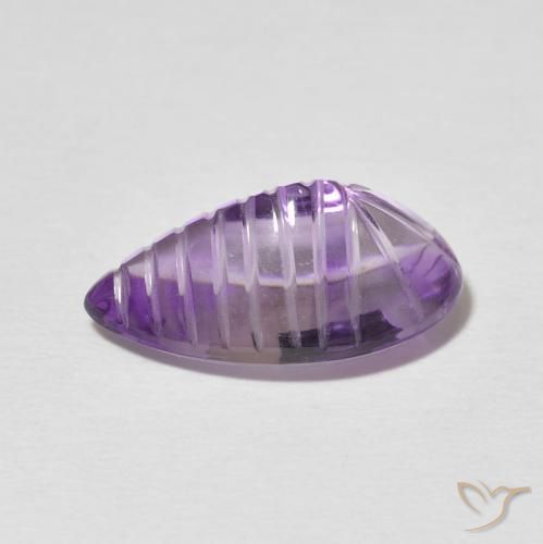 6.22カラットの天然Medium Light Purplish-Violetアメジスト、洋梨の形、透明