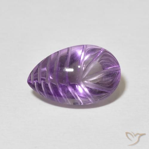 4.40ct 天然 Medium Light Purplish-Violet アメジスト, 洋梨の形, 透明