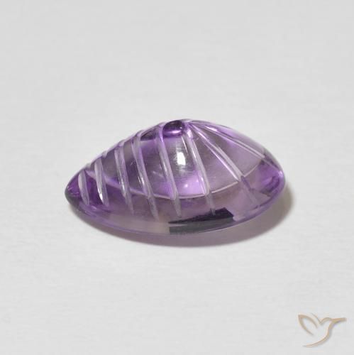 4.40カラットの天然Medium Light Purplish-Violetアメジスト、洋梨の形、透明